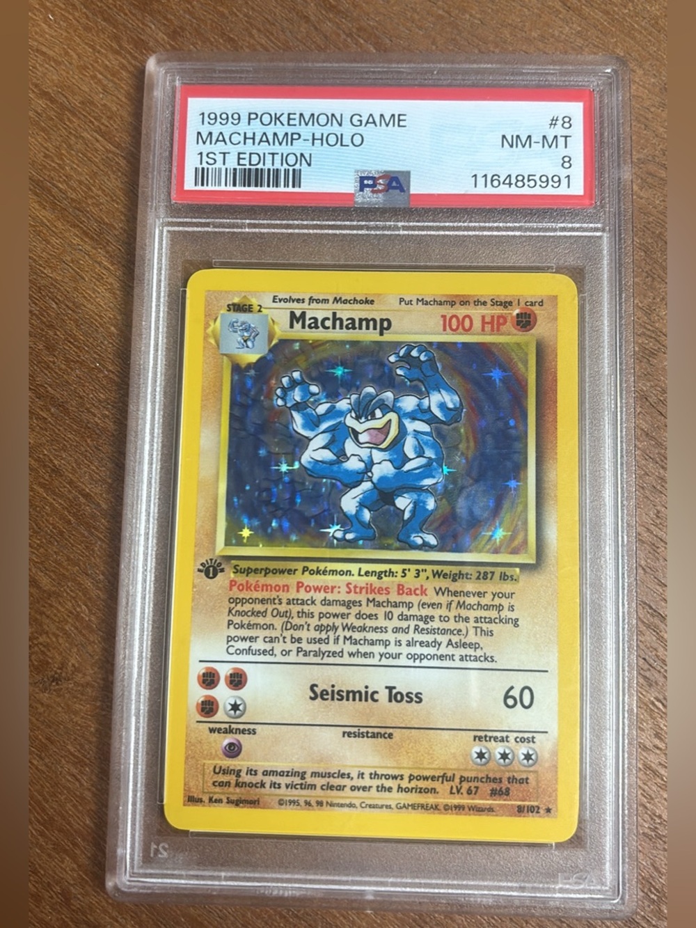 Pokemon Machamp Holo 1st Edition Trading Card - PSA 8